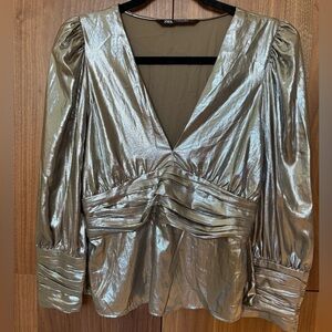 Zara lamé blouse